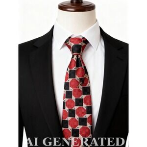 yApre Vintage Silk Scarf Geometric Pattern Bold Stylish Sophisticated Artsy 100%